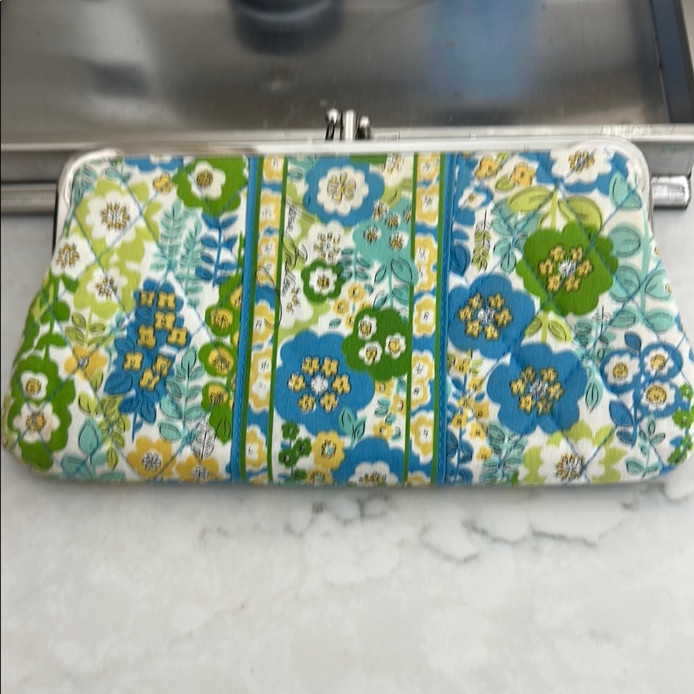 Floral Clutch Bag - Blue and Green